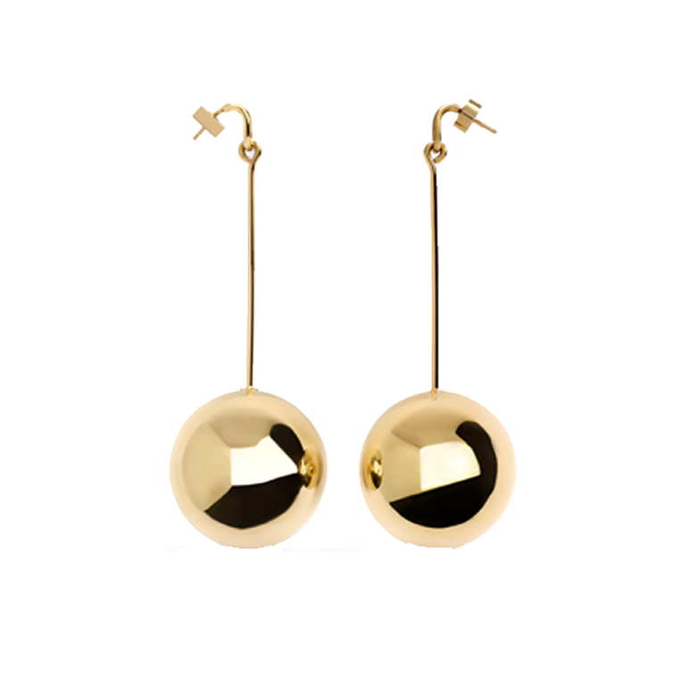 Les Grandes Boucles Nodo Dangle Earrings | Front view of Les Grandes Boucles Nodo Dangle Earrings in Gold-tone JACQUEMUS