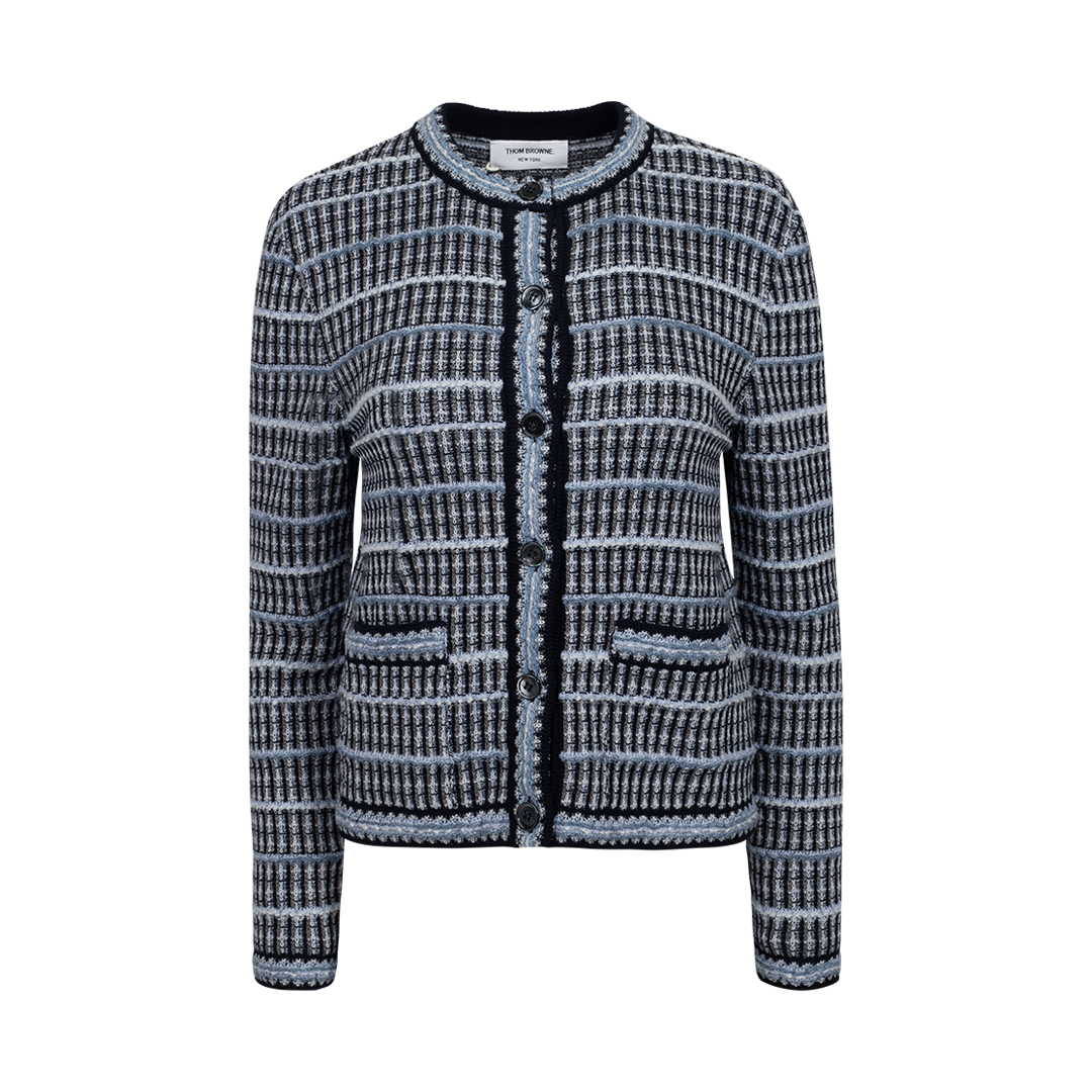 Crewneck Tweed Cardigan | Front view of Crewneck Tweed Cardigan THOM BROWNE