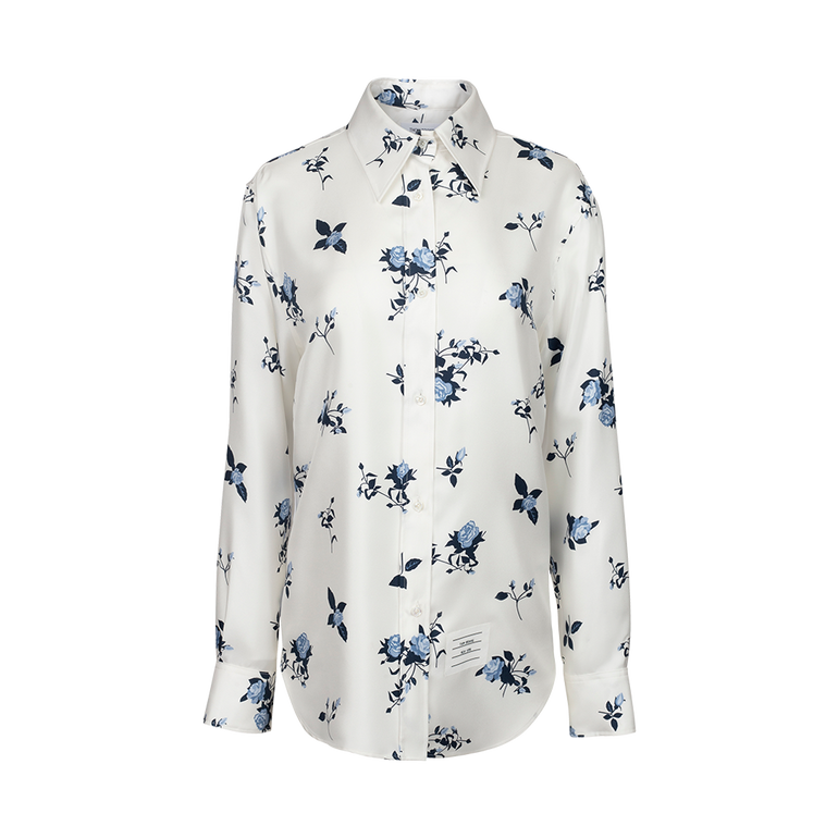 Easy-Fit Floral Silk Shirt | Front view of Easy-Fit Floral Silk Shirt THOM BROWNE