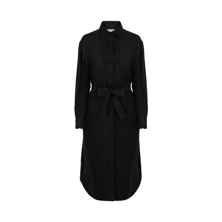 Belted Pleat Shirtdress | Front view of Belted Pleat Shirtdress THOM BROWNE