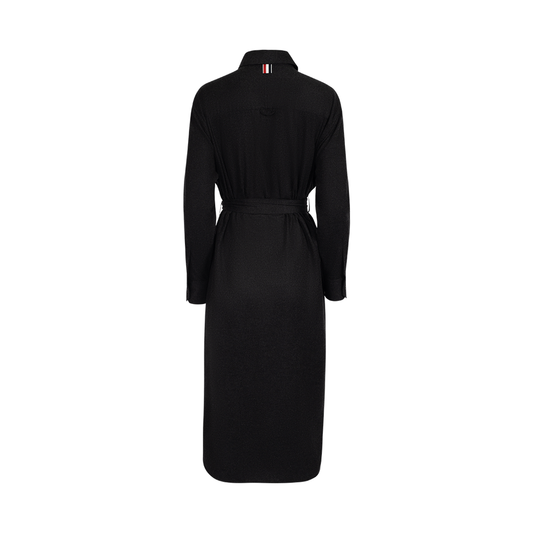 Belted Pleat Shirtdress | Back view of Belted Pleat Shirtdress THOM BROWNE