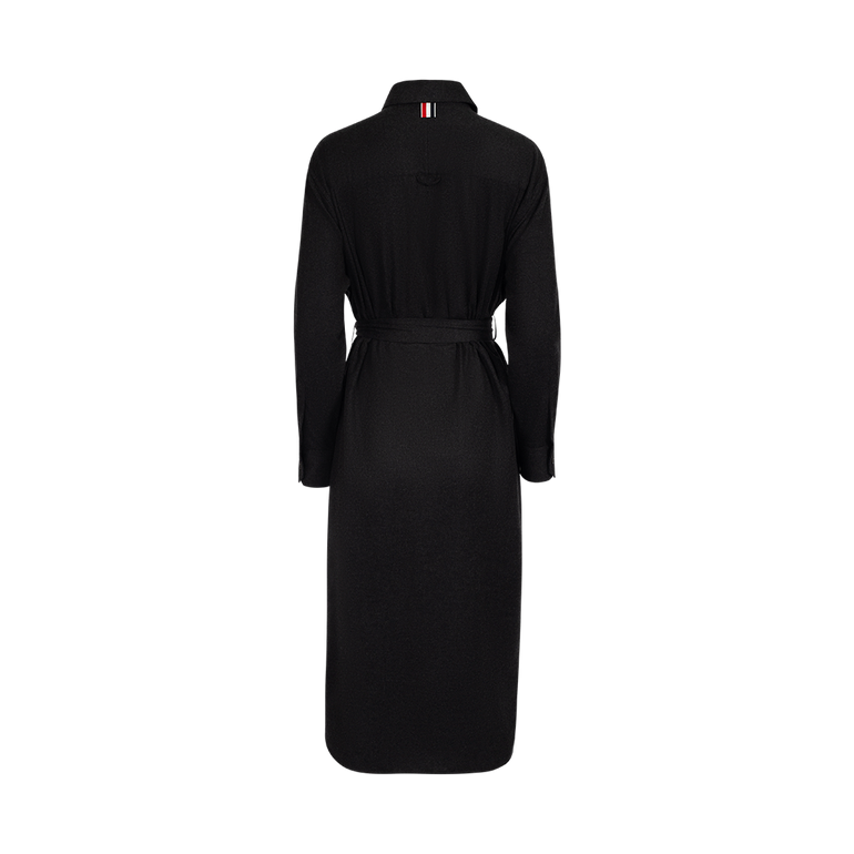 Belted Pleat Shirtdress | Back view of Belted Pleat Shirtdress THOM BROWNE