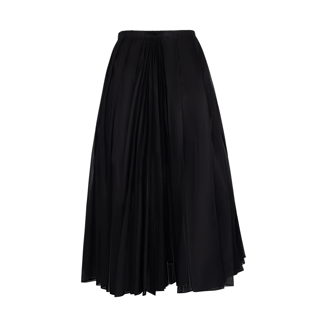 Pleated High Waist Midi Skirt | Back view of Pleated High Waist Midi Skirt JIL SANSDER