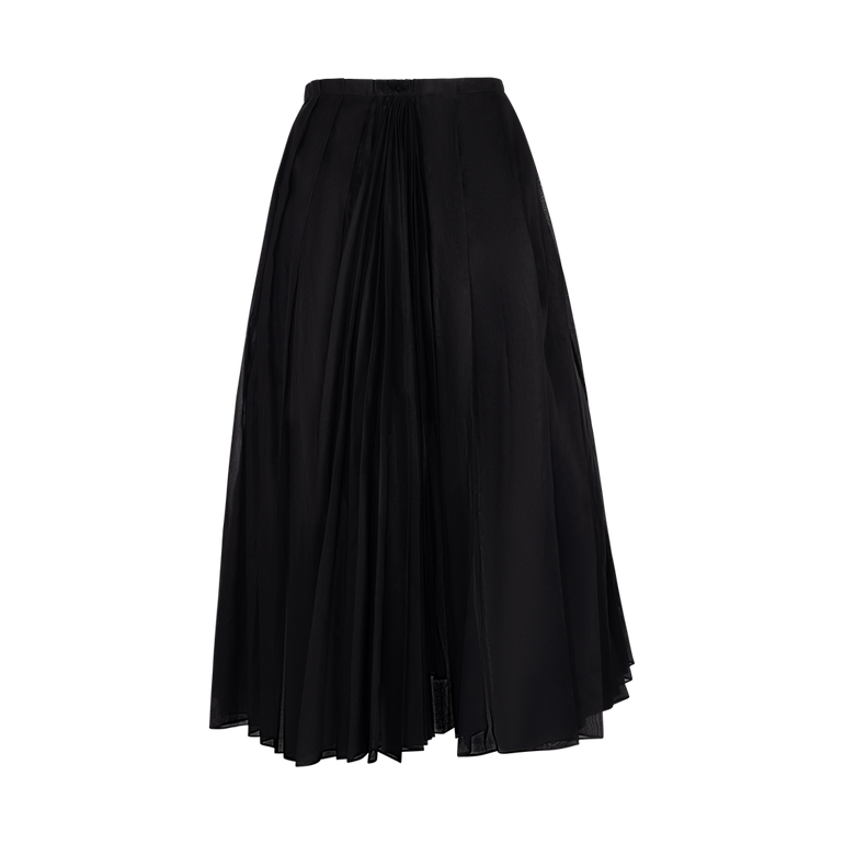 Pleated High Waist Midi Skirt | Back view of Pleated High Waist Midi Skirt JIL SANSDER