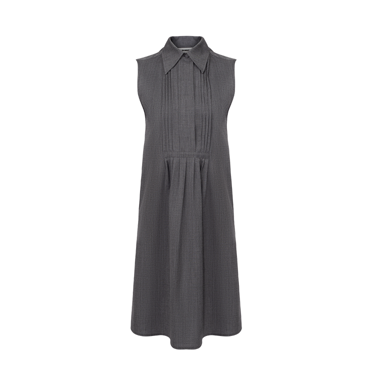 Pintuck Bib Front Short Dress | Front view of Pintuck Bib Front Short Dress JIL SANDER