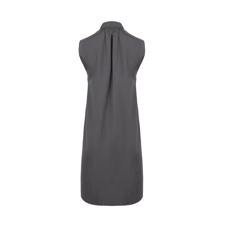 Pintuck Bib Front Short Dress | Back view of Pintuck Bib Front Short Dress JIL SANDER