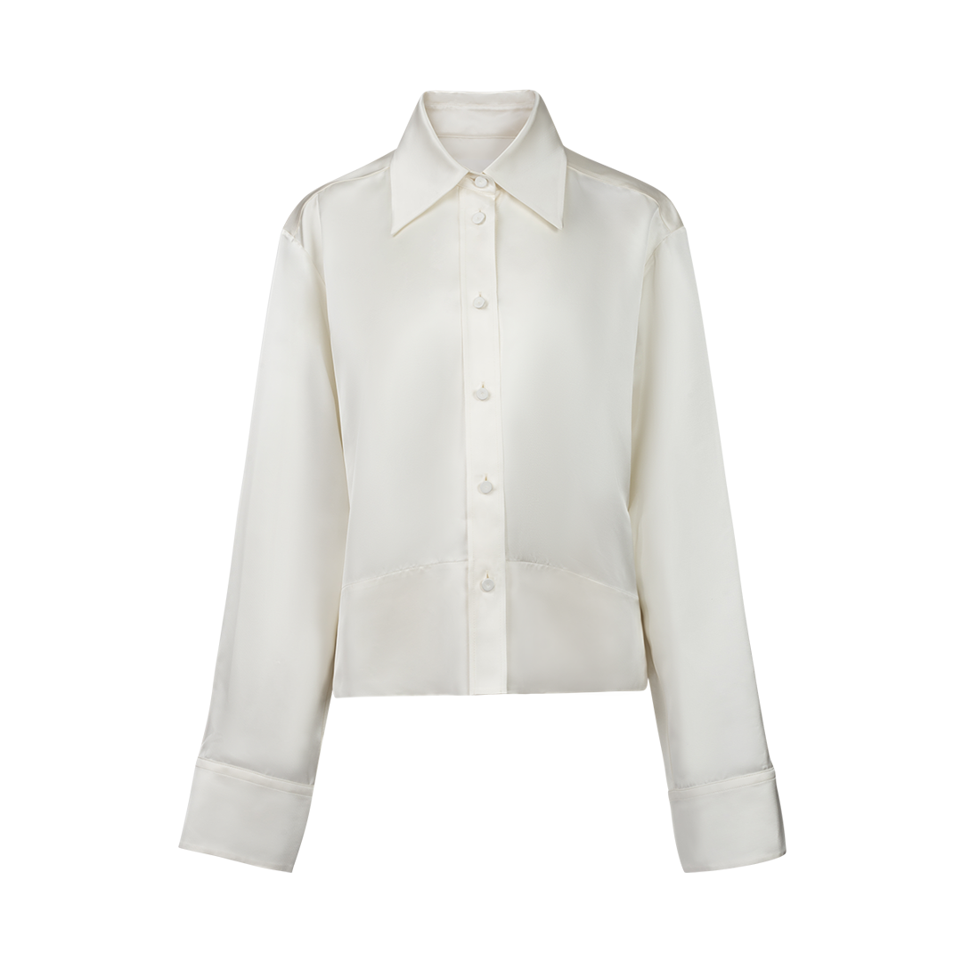 Button-Down Satin Shirt | Front view of Button-Down Satin Shirt JIL SANDER