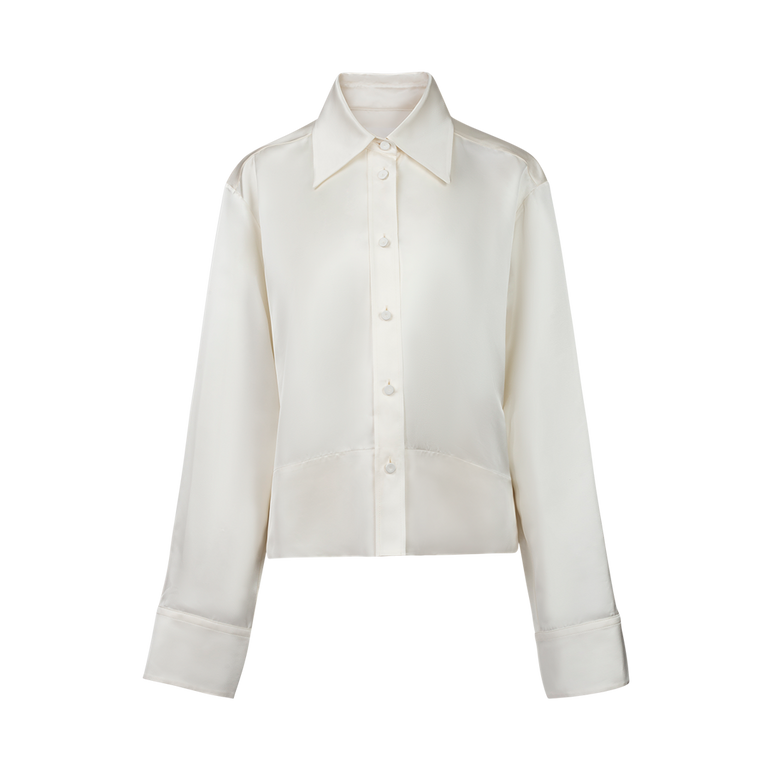 Button-Down Satin Shirt | Front view of Button-Down Satin Shirt JIL SANDER