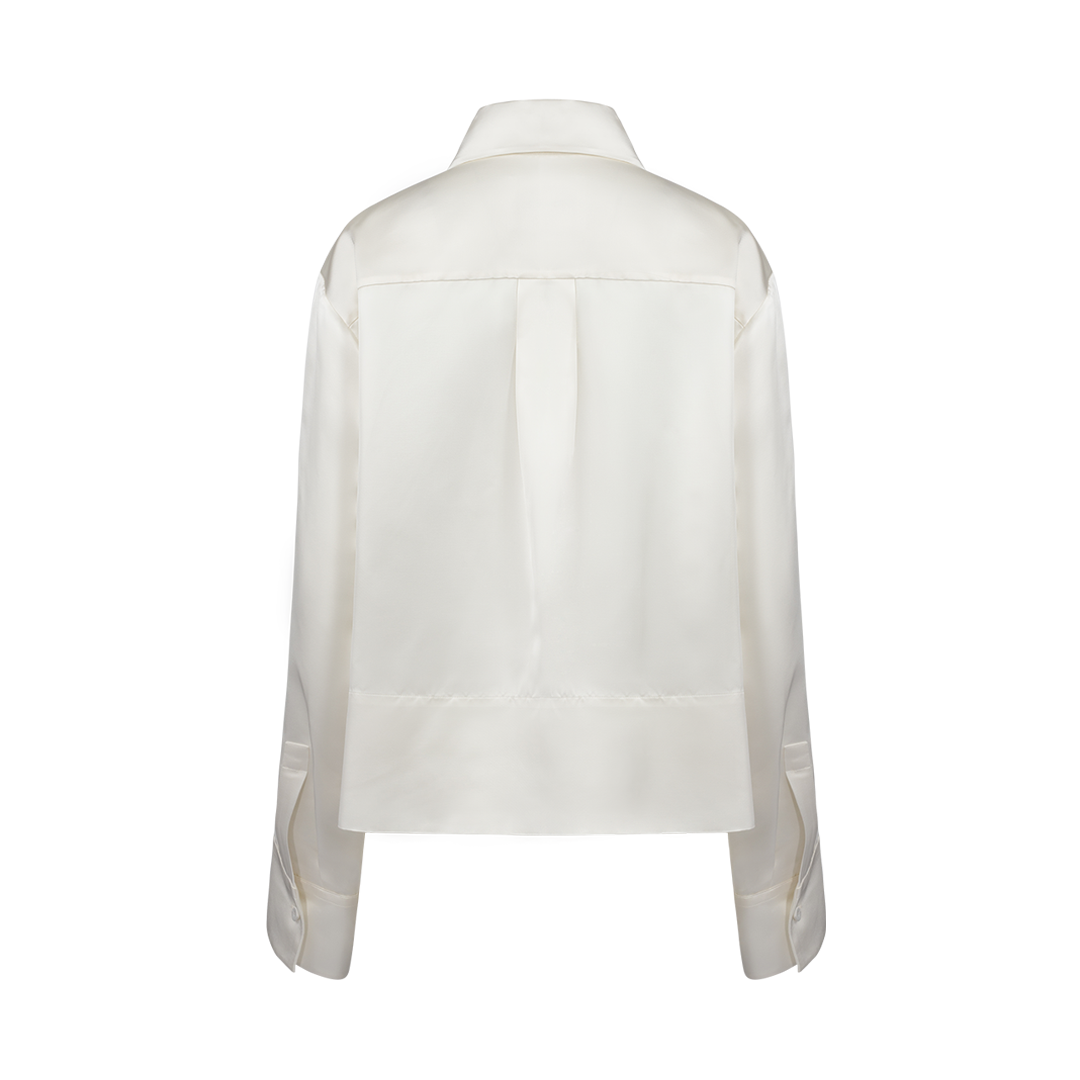 Button-Down Satin Shirt | Back view of Button-Down Satin Shirt JIL SANDER