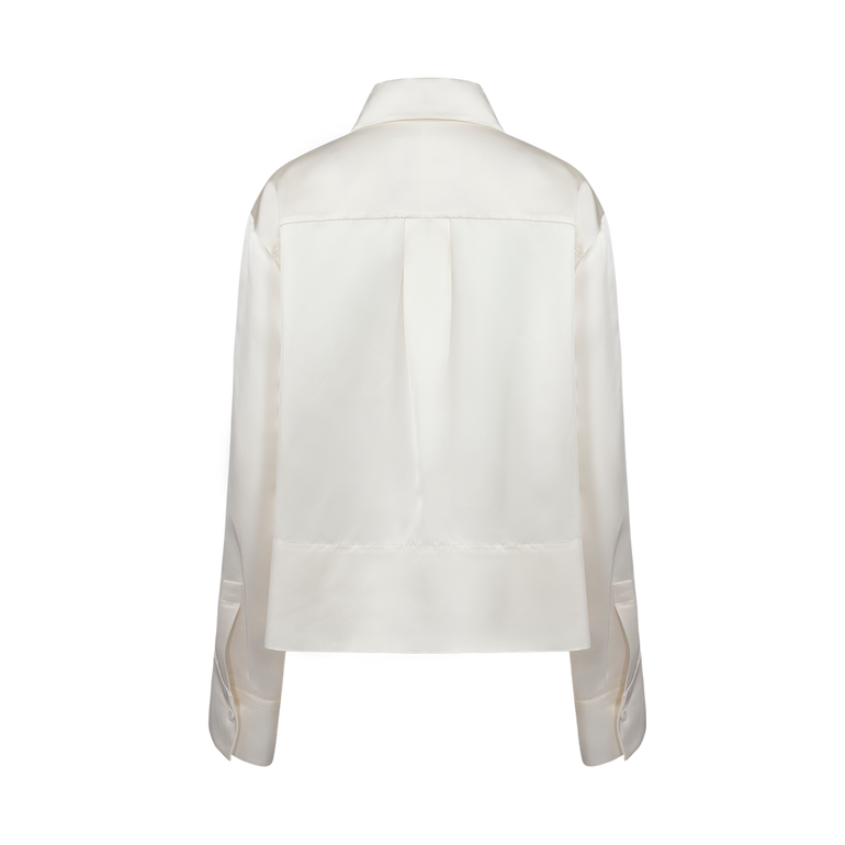 Button-Down Satin Shirt | Back view of Button-Down Satin Shirt JIL SANDER