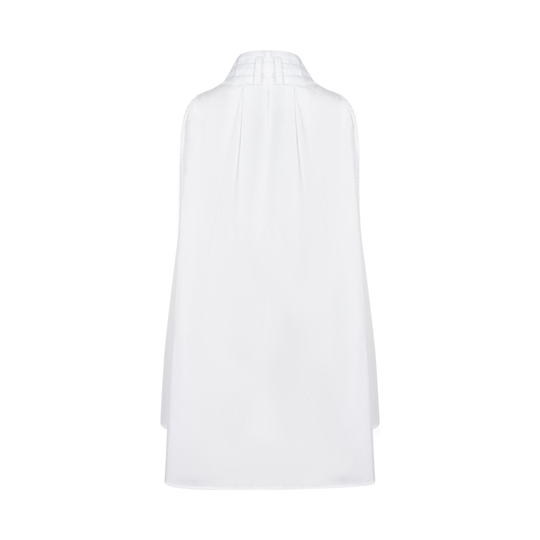 Poplin Sleeveless Blouse | Back view of Poplin Sleeveless Blouse NOIR