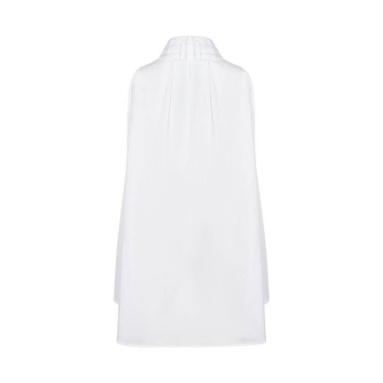 Poplin Sleeveless Blouse | Back view of Poplin Sleeveless Blouse NOIR