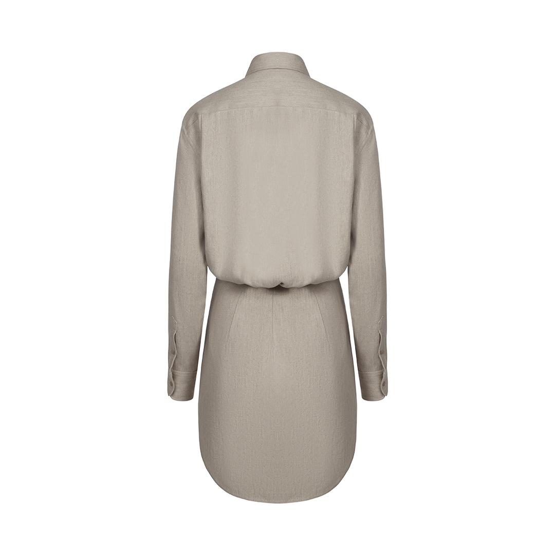 The Vera Long-Sleeve Mini Shirtdress | Back view of The Vera Long-Sleeve Mini Shirtdress BRANDON MAXWELL