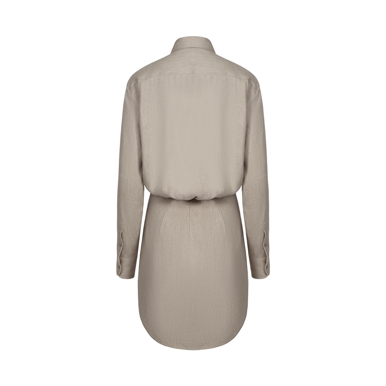 The Vera Long-Sleeve Mini Shirtdress | Back view of The Vera Long-Sleeve Mini Shirtdress BRANDON MAXWELL