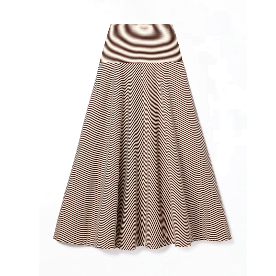 The Poppy Striped Maxi Skirt | Front view of The Poppy Striped Maxi Skirt BRANDON MAXWELL