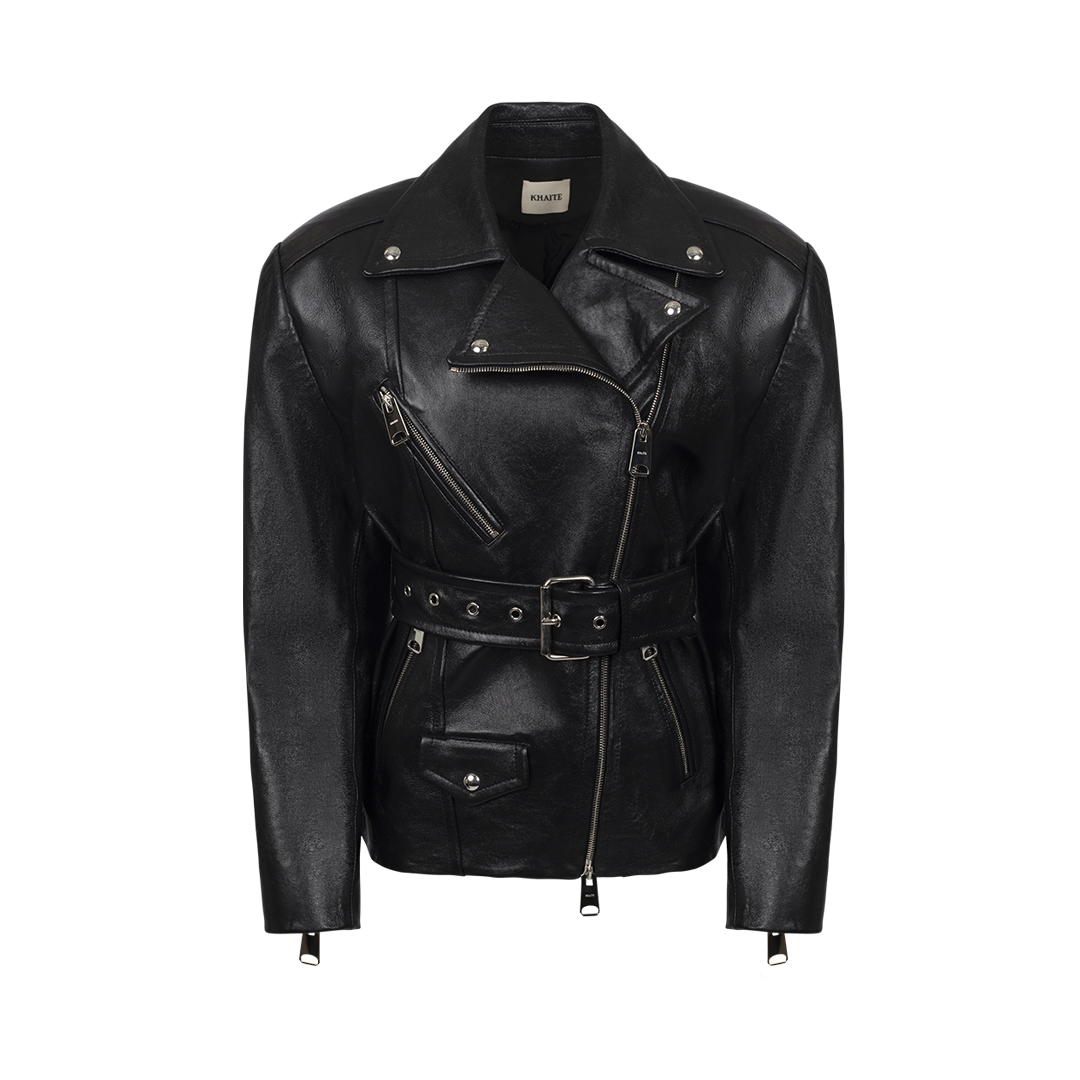 The Fabbie Moto Jacket | Front view of The Fabbie Moto Jacket KHAITE