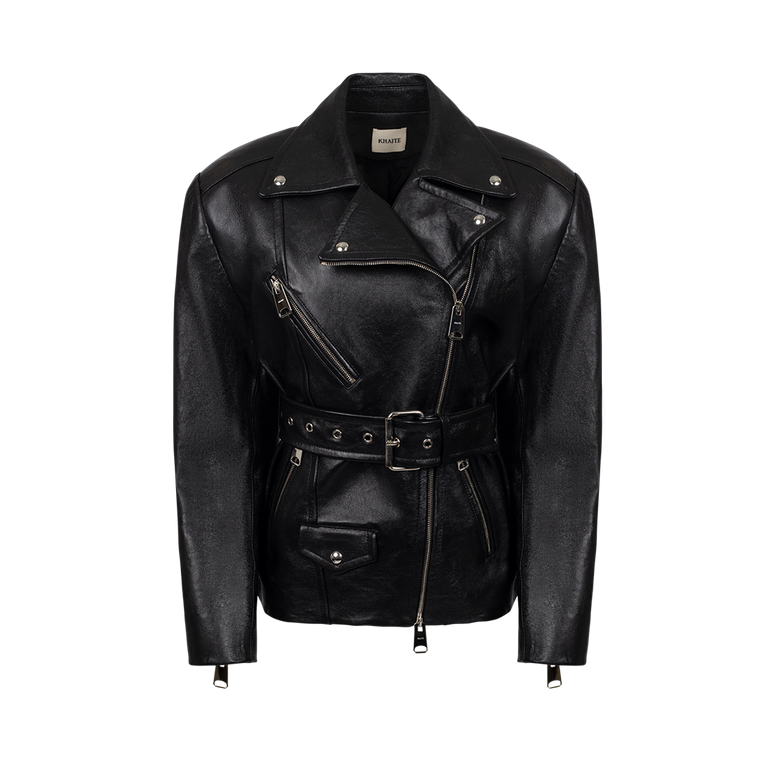 The Fabbie Moto Jacket | Front view of The Fabbie Moto Jacket KHAITE