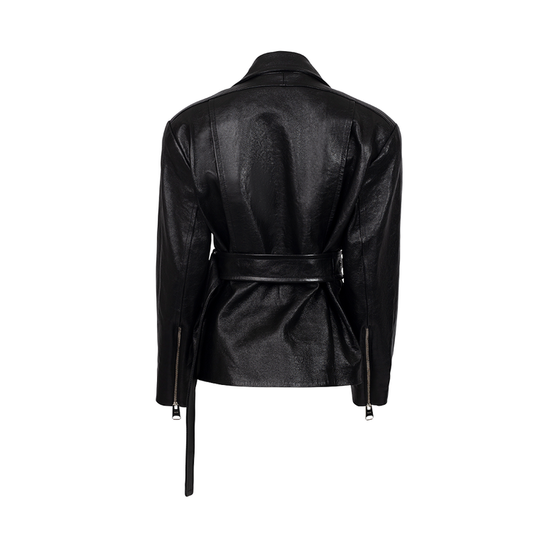 The Fabbie Moto Jacket | Back view of The Fabbie Moto Jacket KHAITE