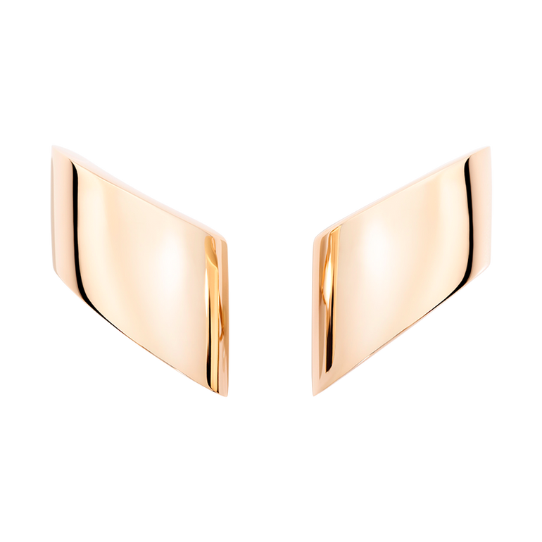 Vague Rose Gold Clip-On Earrings | Front view of Vague Rose Gold Clip-On Earrings VHERNIER