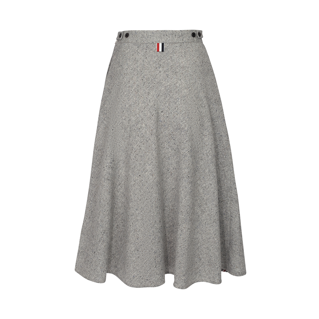 A-Line Midi Skirt | Back view of A-Line Midi Skirt THOM BROWNE