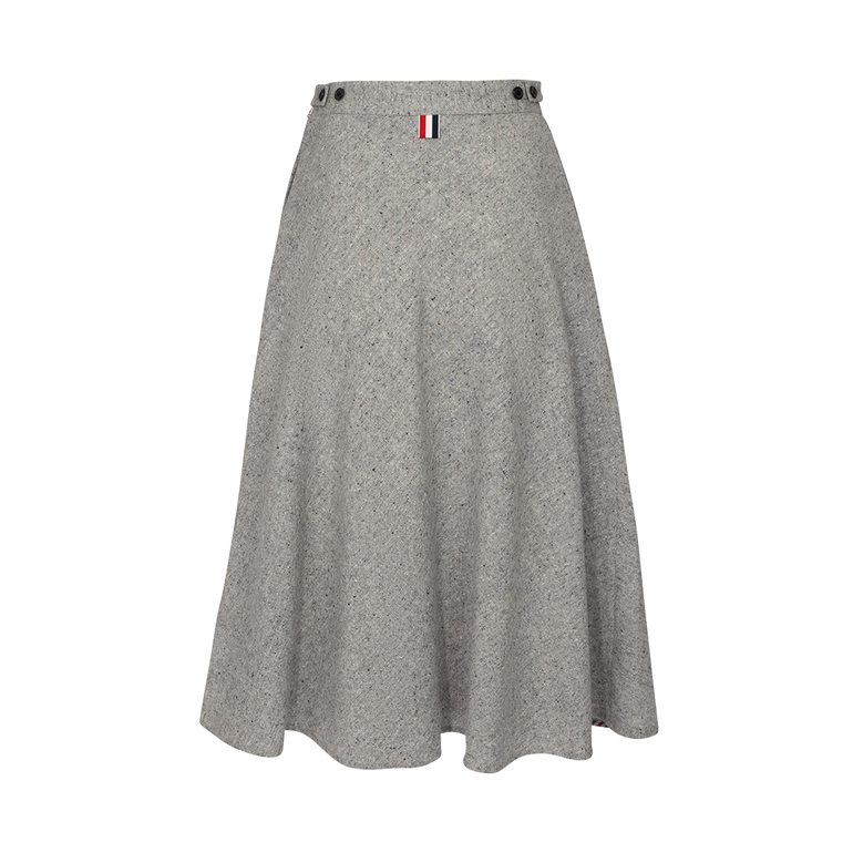 A-Line Midi Skirt | Back view of A-Line Midi Skirt THOM BROWNE