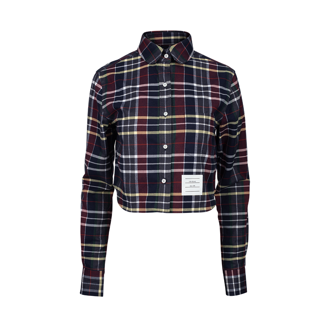 Checked Cropped Shirt | Front view of Checked Cropped Shirt THOM BROWNE