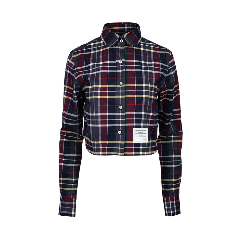 Checked Cropped Shirt | Front view of Checked Cropped Shirt THOM BROWNE