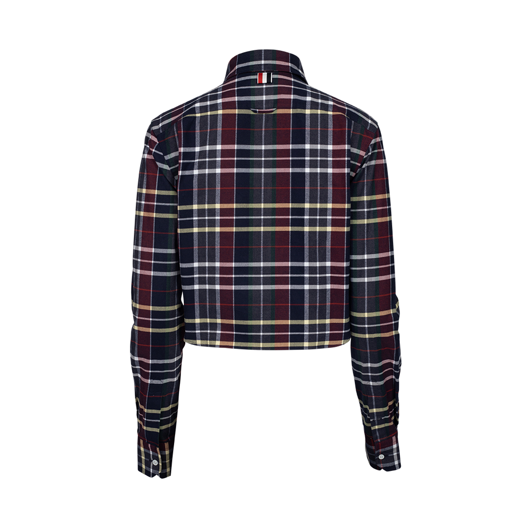 Checked Cropped Shirt | Back view of Checked Cropped Shirt THOM BROWNE