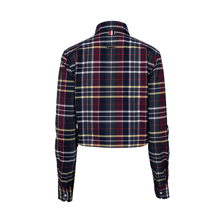 Checked Cropped Shirt | Back view of Checked Cropped Shirt THOM BROWNE