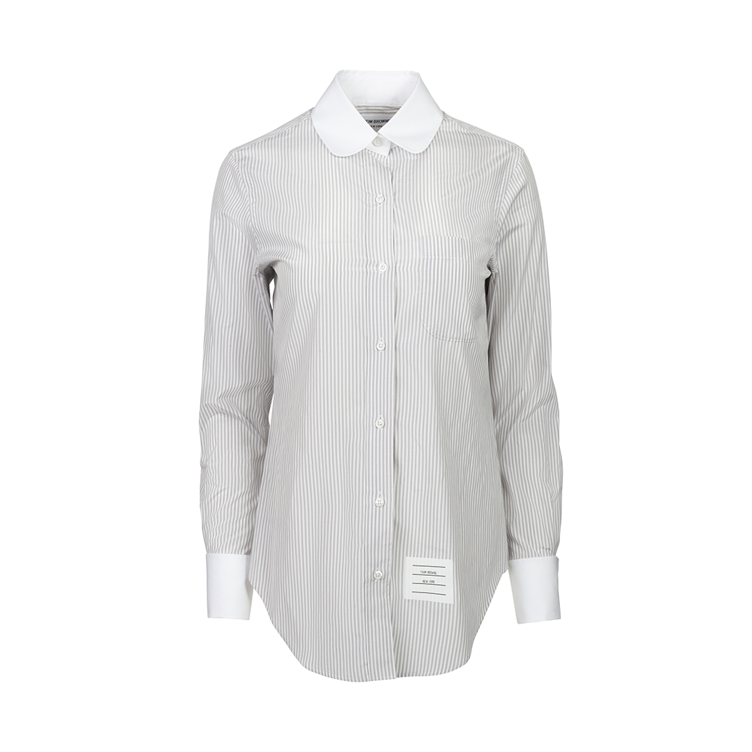 Striped Rounded-Collar Shirt | Front view of Striped Rounded-Collar Shirt THOM BROWNE