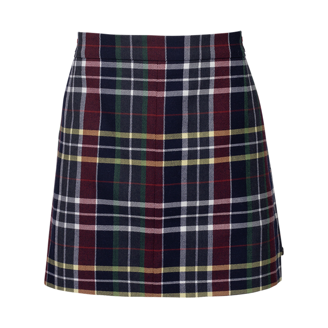 Tartan Side Tab Wool Miniskirt | Front veiw of Tartan Side Tab Wool Miniskirt THOM BROWNE