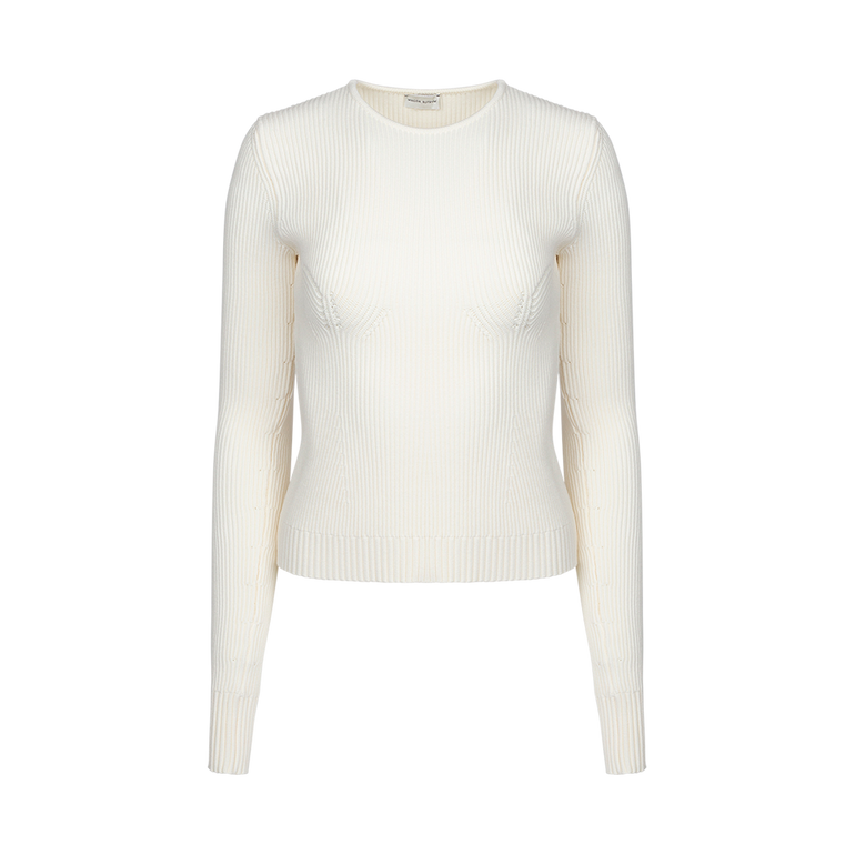 Sculpted Rib-Knit Top | Front view of Sculpted Rib-Knit Top MAGDA BUTRYM