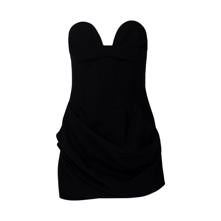 Draped Asymmetric Bustier Minidress  | Front view of Draped Asymmetric Bustier Minidress MAGDA BUTRYM