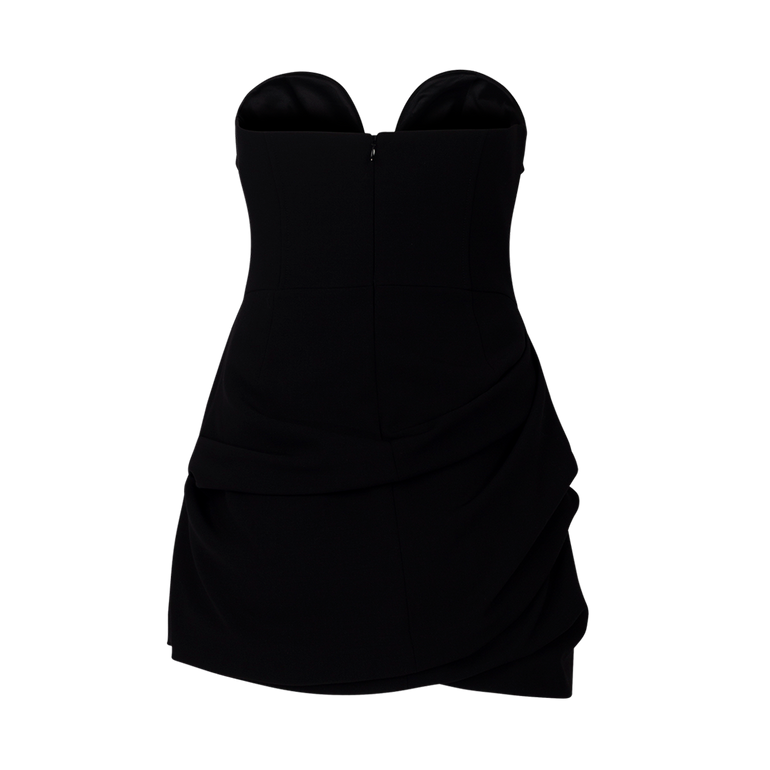 Draped Asymmetric Bustier Minidress | Back view of Draped Asymmetric Bustier Minidress MAGDA BUTRYM