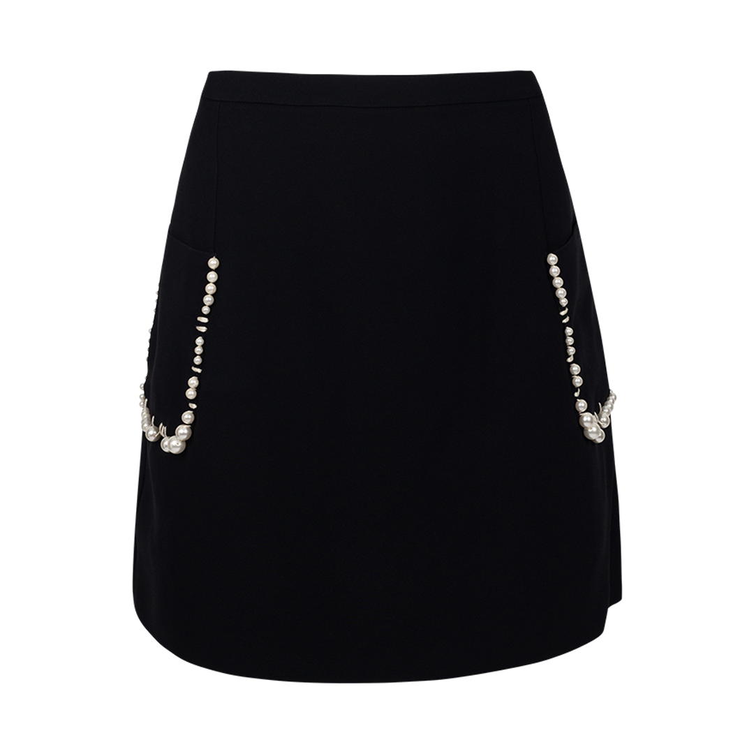 Beaded Pocket Miniskirt | Front view of Beaded Pocket Miniskirt DICE KAYEK