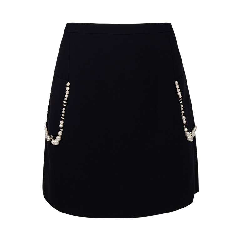 Beaded Pocket Miniskirt | Front view of Beaded Pocket Miniskirt DICE KAYEK