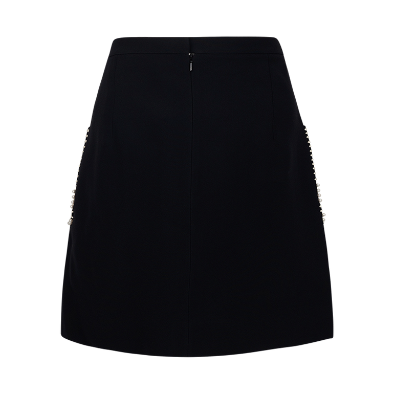 Beaded Pocket Miniskirt | Back view of Beaded Pocket Miniskirt DICE KAYEK