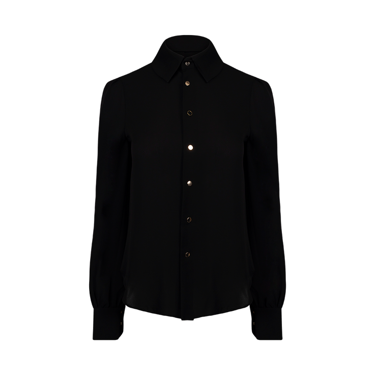 Button-Down Shirt | Front view of Button-Down Shirt in Black DICE KAYEK