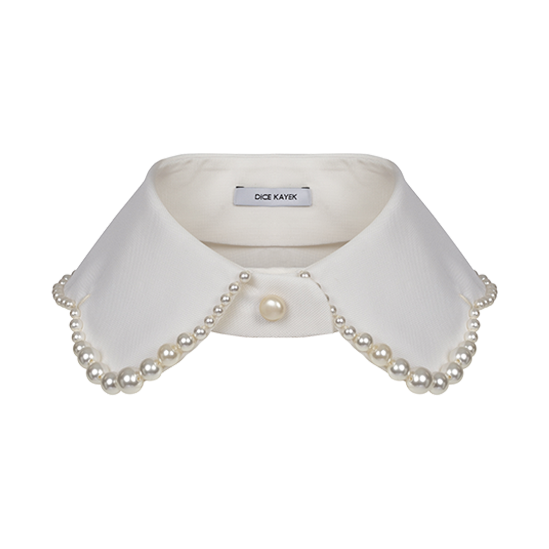 Pearl-Embellished Collar | Front view of Pearl-Embellished Collar DICE KAYEK