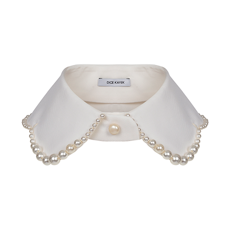 Pearl-Embellished Collar | Front view of Pearl-Embellished Collar DICE KAYEK