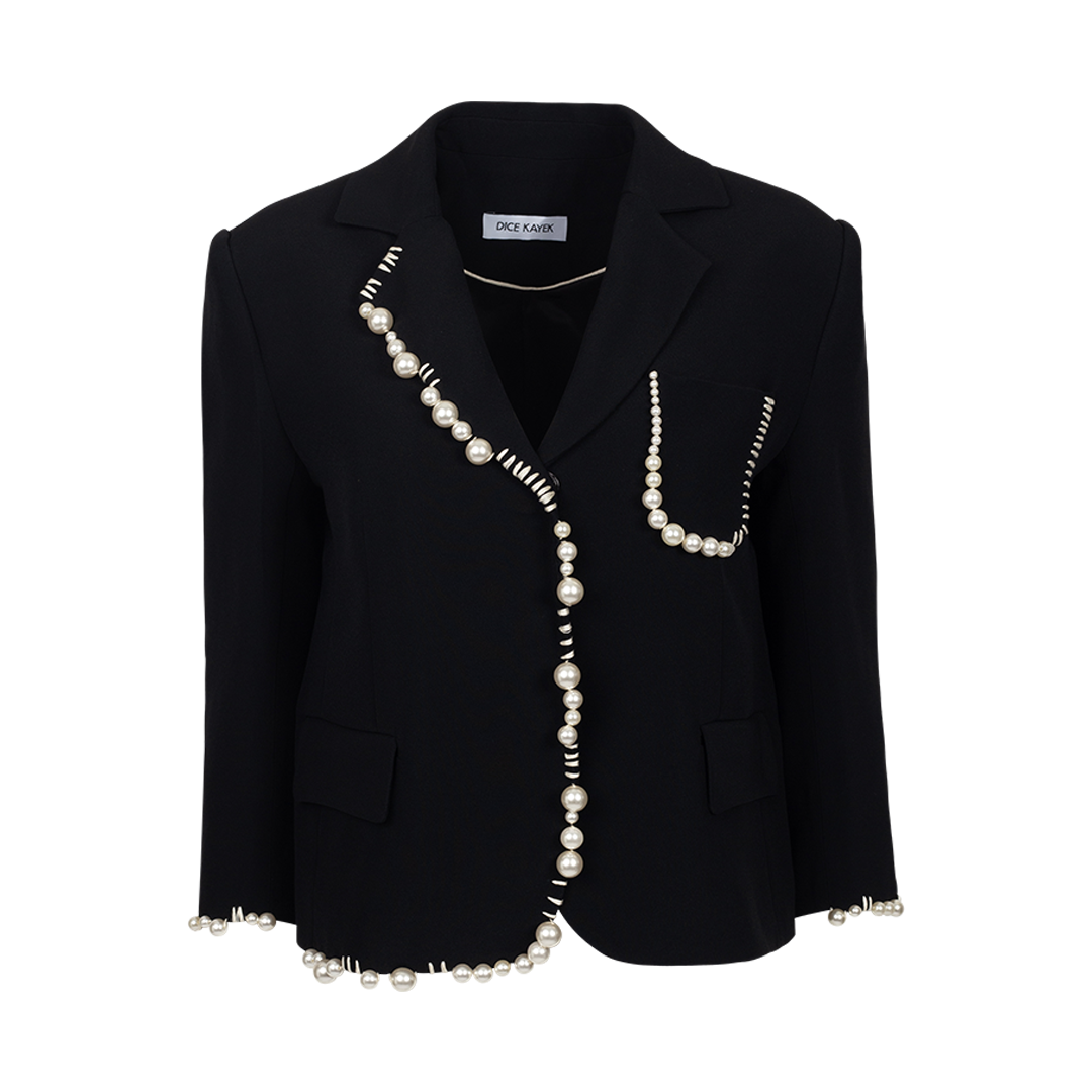 Pearl-Embellished Blazer | Front view of Pearl-Embellished Blazer DICE KAYEK