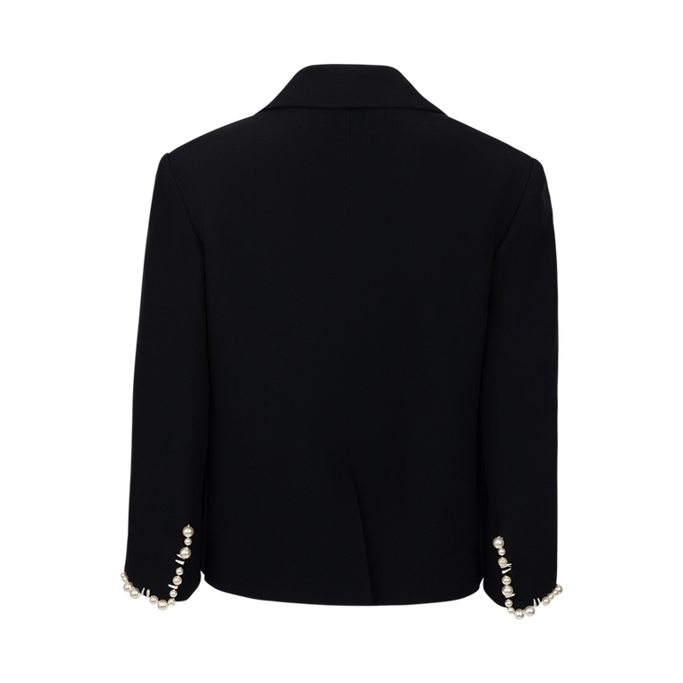 Pearl-Embellished Blazer | Back view of Pearl-Embellished Blazer DICE KAYEK