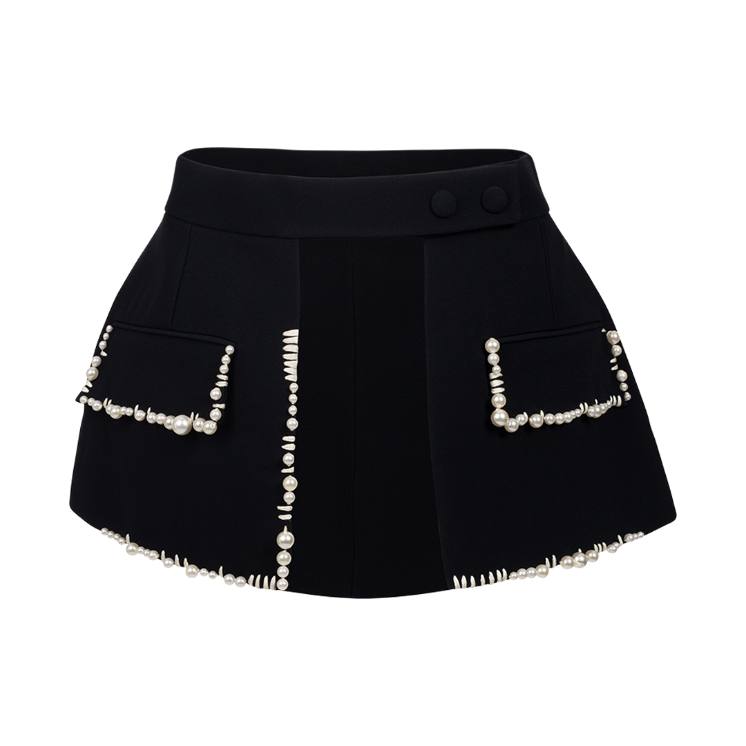 Pearl-Embellished Skirt Belt | Front view of Pearl-Embellished Skirt Belt DICE KAYEK