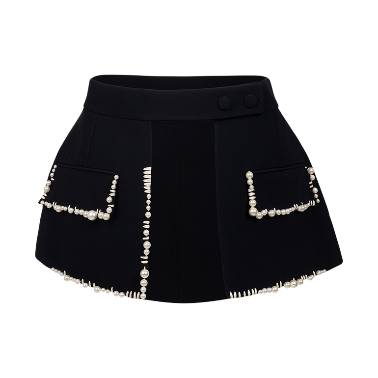 Pearl-Embellished Skirt Belt | Front view of Pearl-Embellished Skirt Belt DICE KAYEK