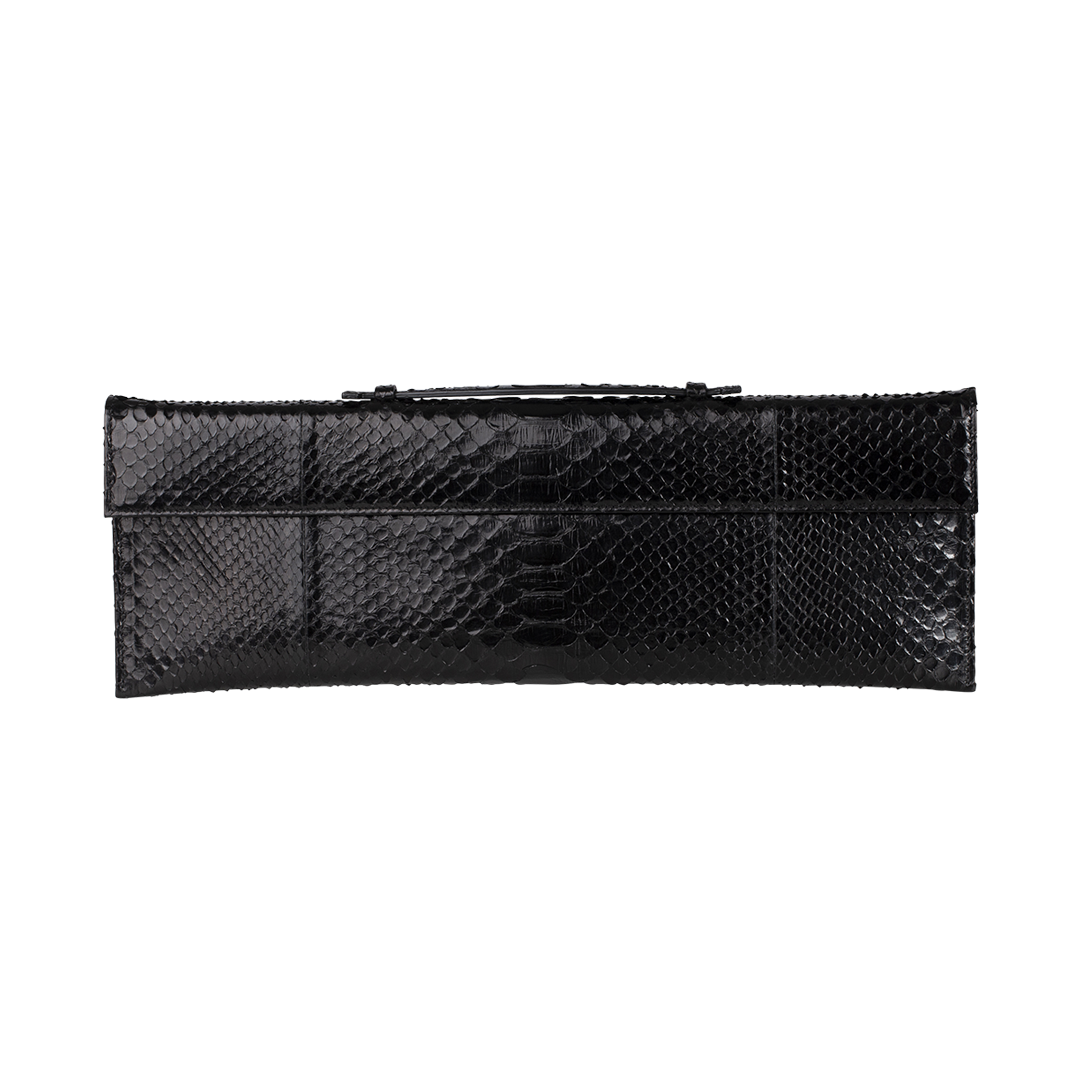 Black Gloss Python Tuxedo Clutch – FORTY FIVE TEN