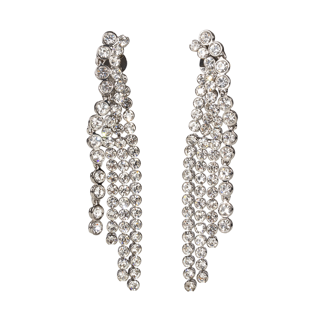 Crystal Waterfall Earrings | Front view of Crystal Waterfall Earrings ERDEM