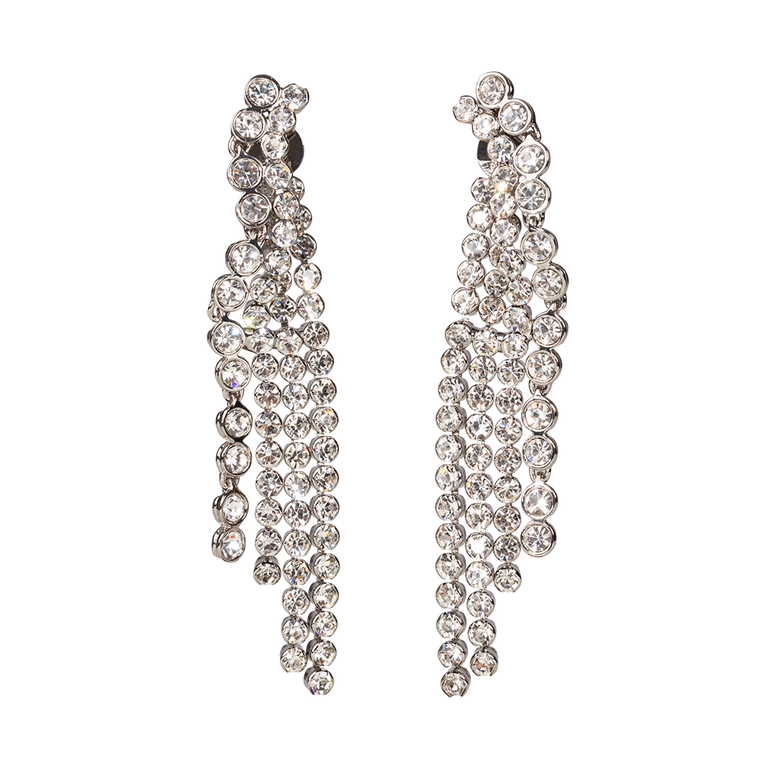 Crystal Waterfall Earrings | Front view of Crystal Waterfall Earrings ERDEM