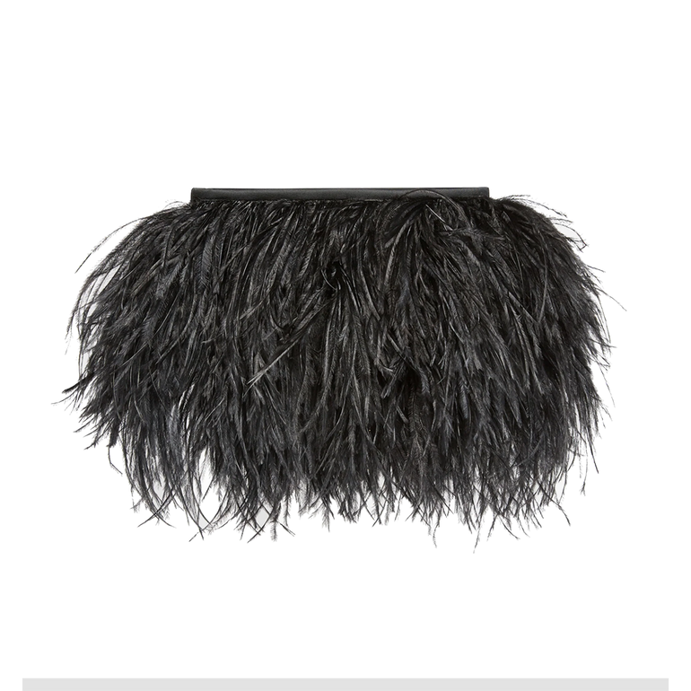 Small Feather Bag | Front view of Small Feather Bag in Black ERDEM