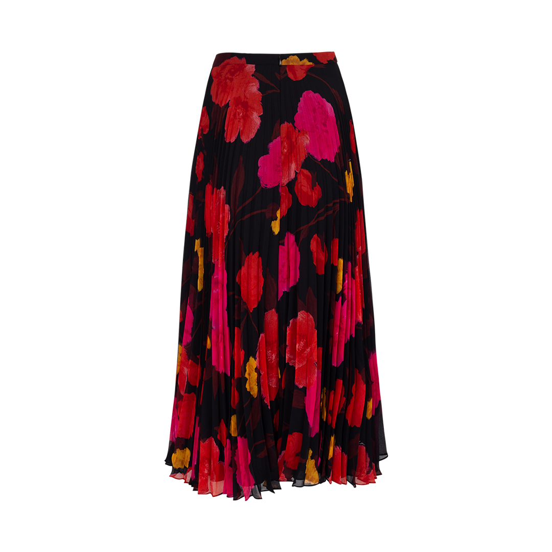 Floral Pleated Skirt | Back view of Floral Pleated Skirt ERDEM