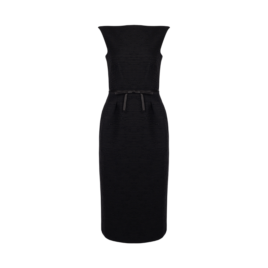 Sleeveless Belted Midi Dress | Front view of Sleeveless Belted Midi Dress ERDEM